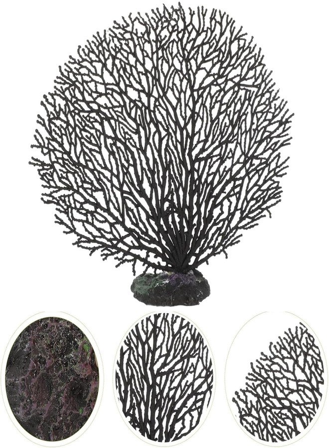 HALONTIN Coral Aquarium Decorations Artificial Fake Coral Reef Decor Fish Tank Ornaments Fish Tank Accessories for Home, Black - Image 2